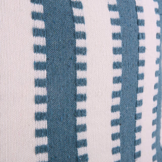 White Pillow Cover with  Blue Stripes