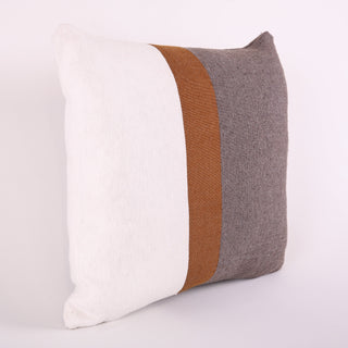 Brown Beige Color Blocked Pillow cover  22' x 22"