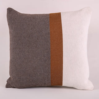Brown Beige Color Blocked Pillow cover 22' x 22"