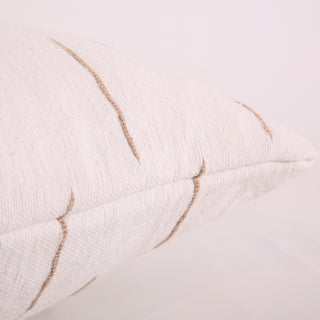 Vertical Gold Stitched Lines White Pillow Cover 22'x22" and 18' x 18"