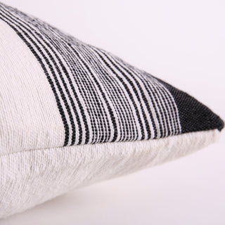 Black and White Striped Handwoven Pillow Cover