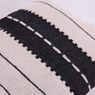 Neutral and Black Stripes Handmade Pillow Cover 22x22" and 18x18"