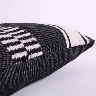Black and White Modern Handwoven Pillow Cover 22x22" and 18x18"